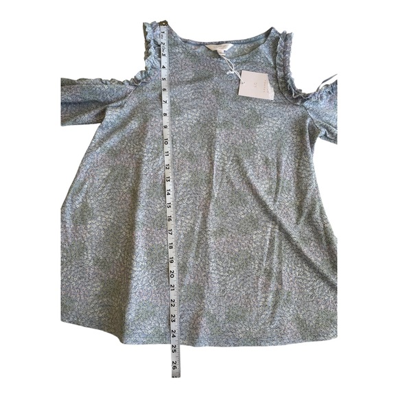 LC Lauren Conrad Sz S Semi Sheer Floral Blouse Top Sleeve NWT - Picture 6 of 6